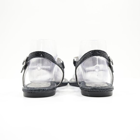 Sperry Black Patent Leather Tassel Lightweight Flat Slingback Thong Sandals 9.5 - Picture 4 of 7